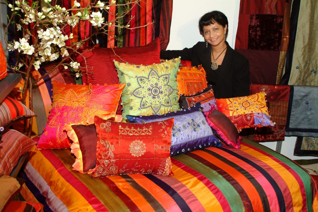 With our popular multi-stripe bedding by Décor By Beader’s Touch at the Jacob Javits Center.