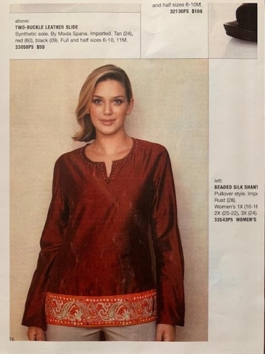 Embroidered Panel Silk Top